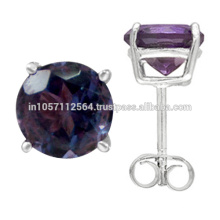 Piedra preciosa Amethyst púrpura hermosa y 925 pendientes del perno prisionero de la plata esterlina que casan la joyería del desgaste